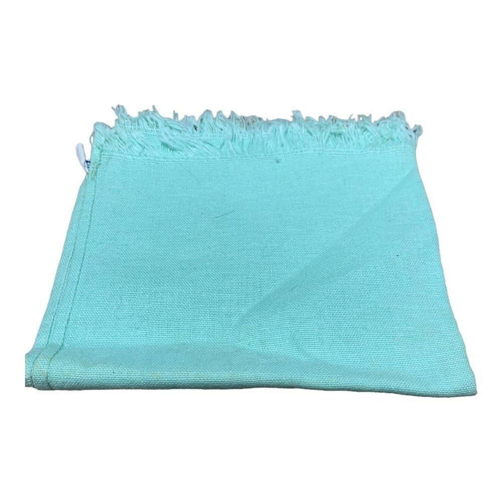 Vintage Kitchen blue cannon dish towel Fringe Edge Turquoise Teal Blue Green MCM